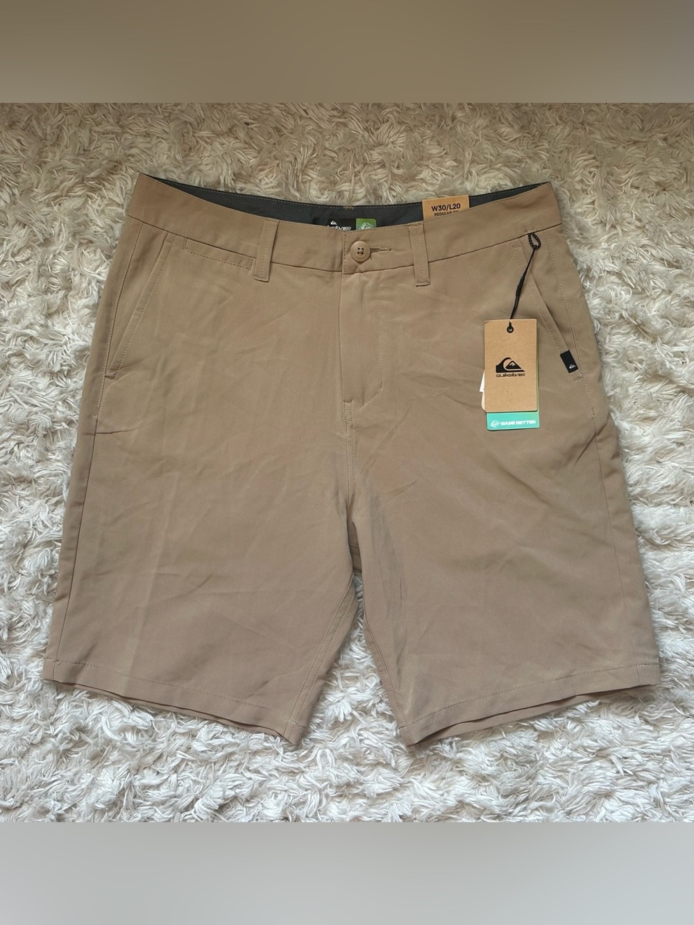 NWT Quiksilver Men's Tan ‘AMPHIBIAN’ Shorts for Walking or Water | SIZE 30